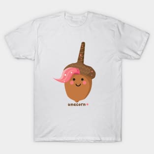 Cute Pink Haired Unacorn (Unicorn/Acorn) T-Shirt